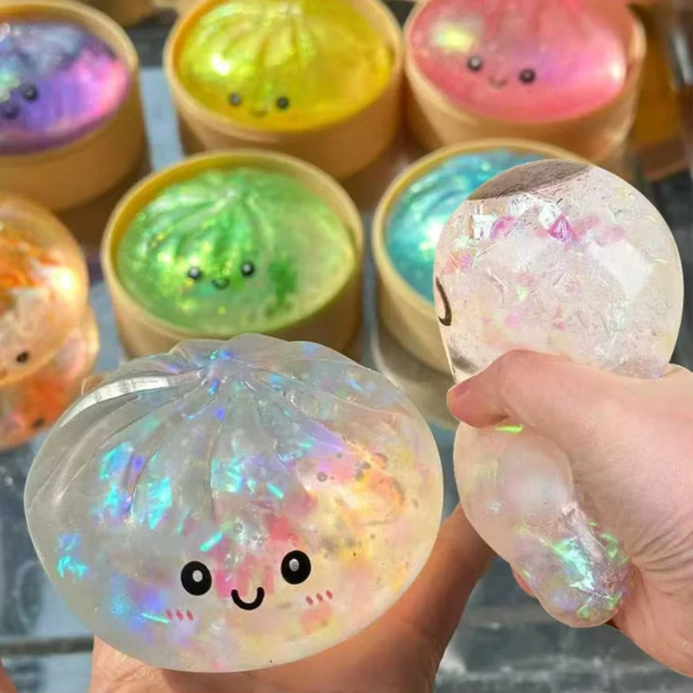 Simulated Steamer Bun Squishy Dumpling Glitter Expression