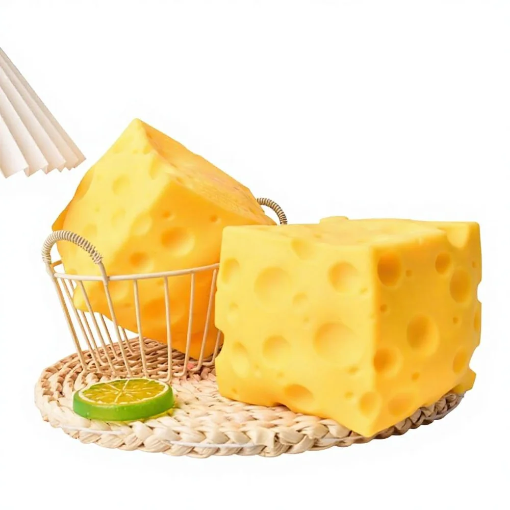 10cm Super Generous Cube Cheese Slow Rebound Squeeze Toy