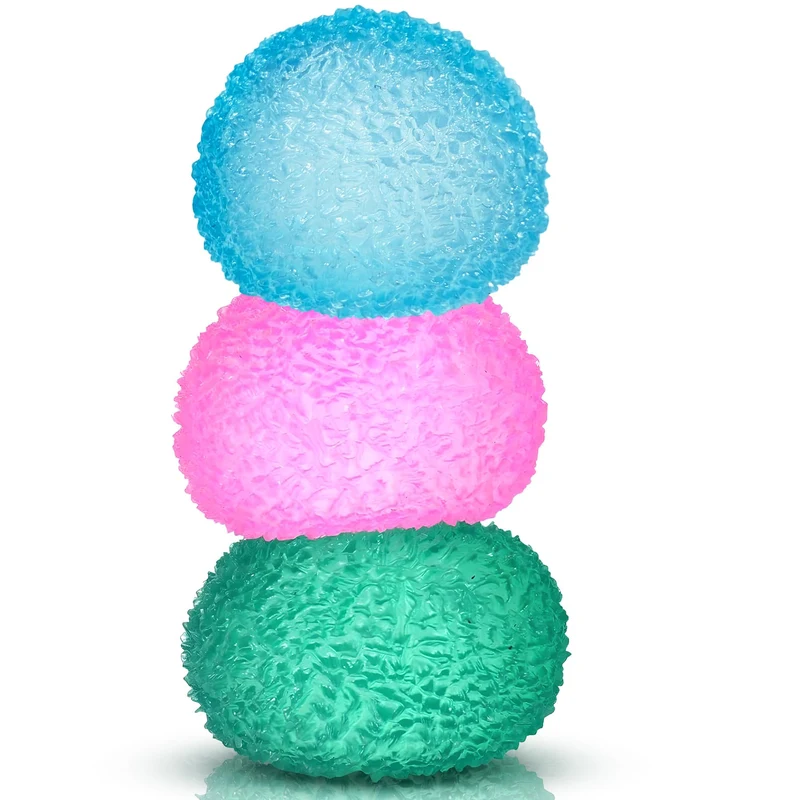 3pc Stress Balls for Adults Squishy Ball Sensory Textured Memory Gel Fidget