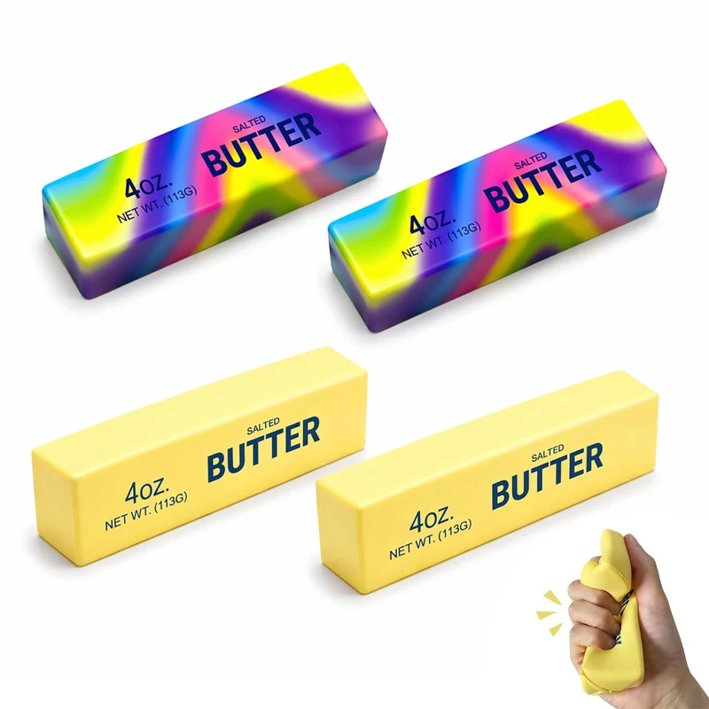 Butter Squishy Stress Toy Soft Novelty Toy Realistic Butter Stick Fidget Slow