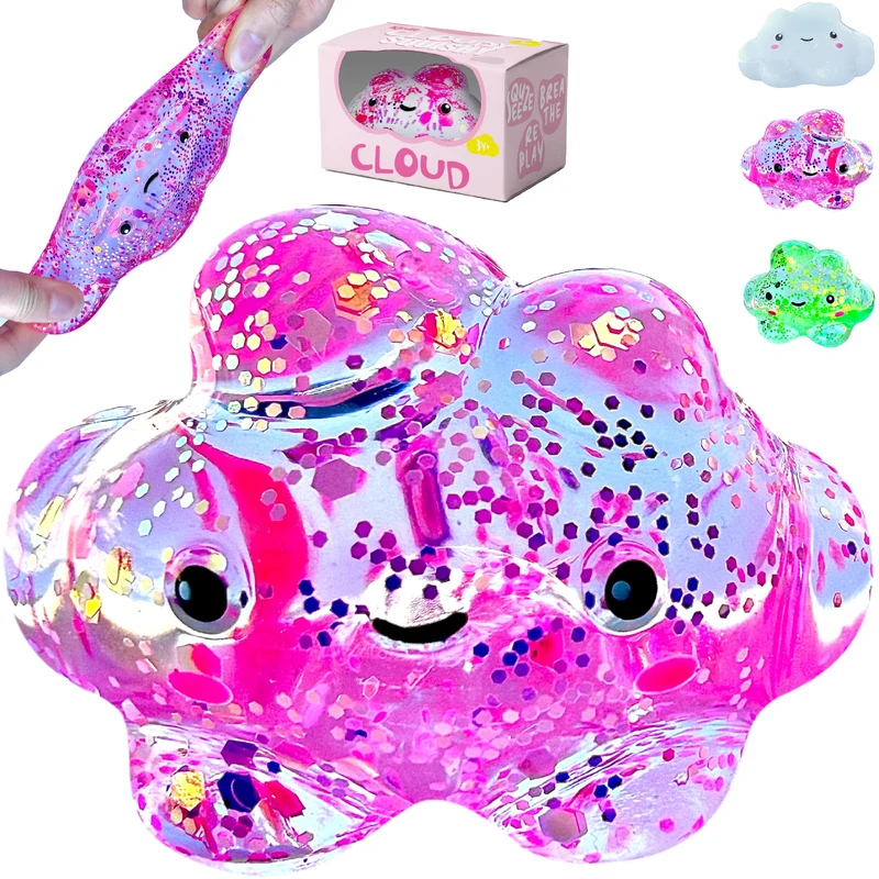 Premium Cloud Squishy Toy Glow in the Dark Stress Ball Odor Free