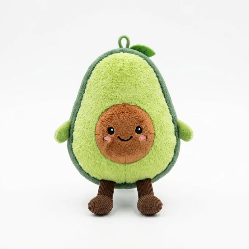 Amuseable Smiling Avocado Tactile Sensory Plush with Fuzzy Seed