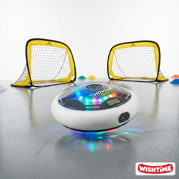 Indoor Air Power Hover Soccer Set with EVA Foam Bumper & Flashing LED Lights